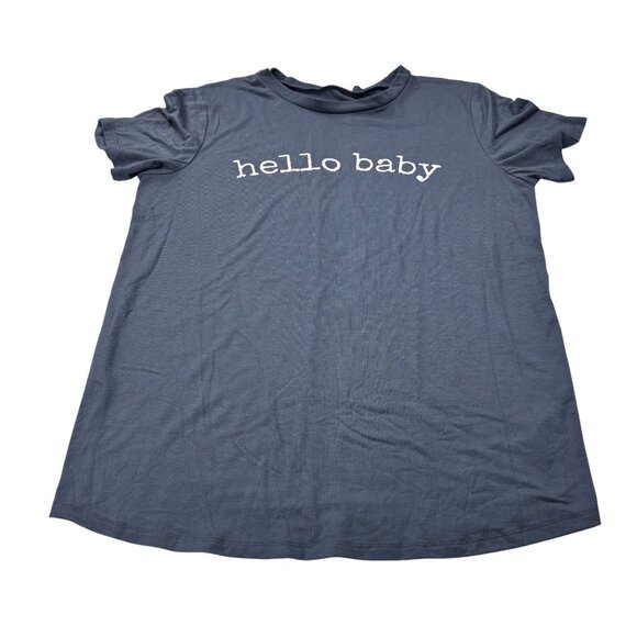 Isabel Maternity "Hello Baby" Graphic Tee Shirt Medium Gray - Picture 6 of 10